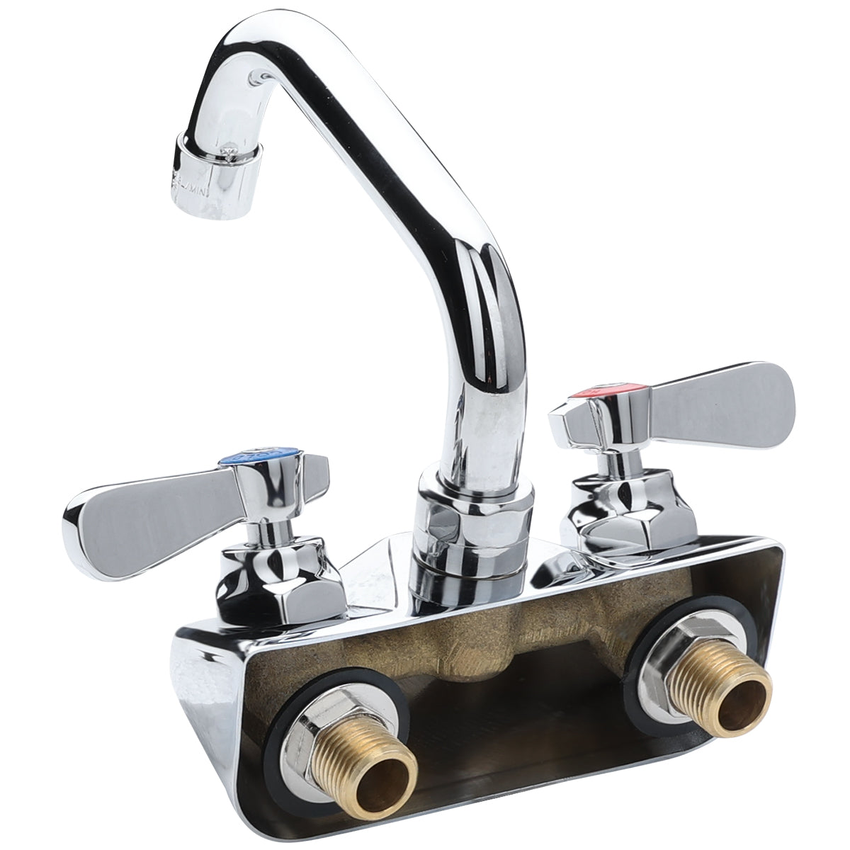 Wall Mount Commercial Faucet with 6" x 4 13/16" Swing Spout and 4" Centers, NSF Faucet, Wall / Splash Mount Empura