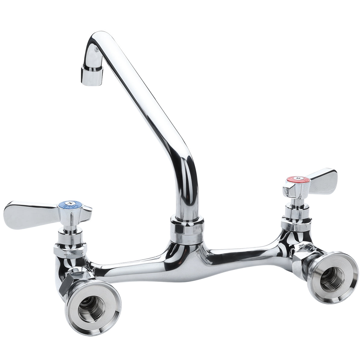 Wall Mount Commercial Faucet with 12" x 5 11/16" Swing Spout and 8" Centers, NSF Faucet, Wall / Splash Mount Empura