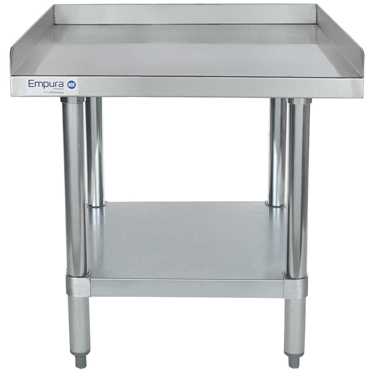 24" x 24" 16 Gauge Stainless Steel Equipment Stand with Galvanized Undershelf, NSF Equipment Stand Empura