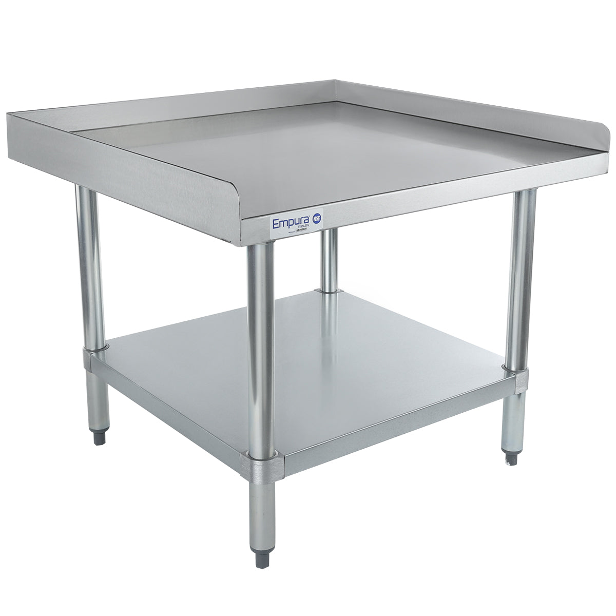 30" x 30" 16 Gauge Stainless Steel Equipment Stand with Galvanized Undershelf, NSF Equipment Stand Empura