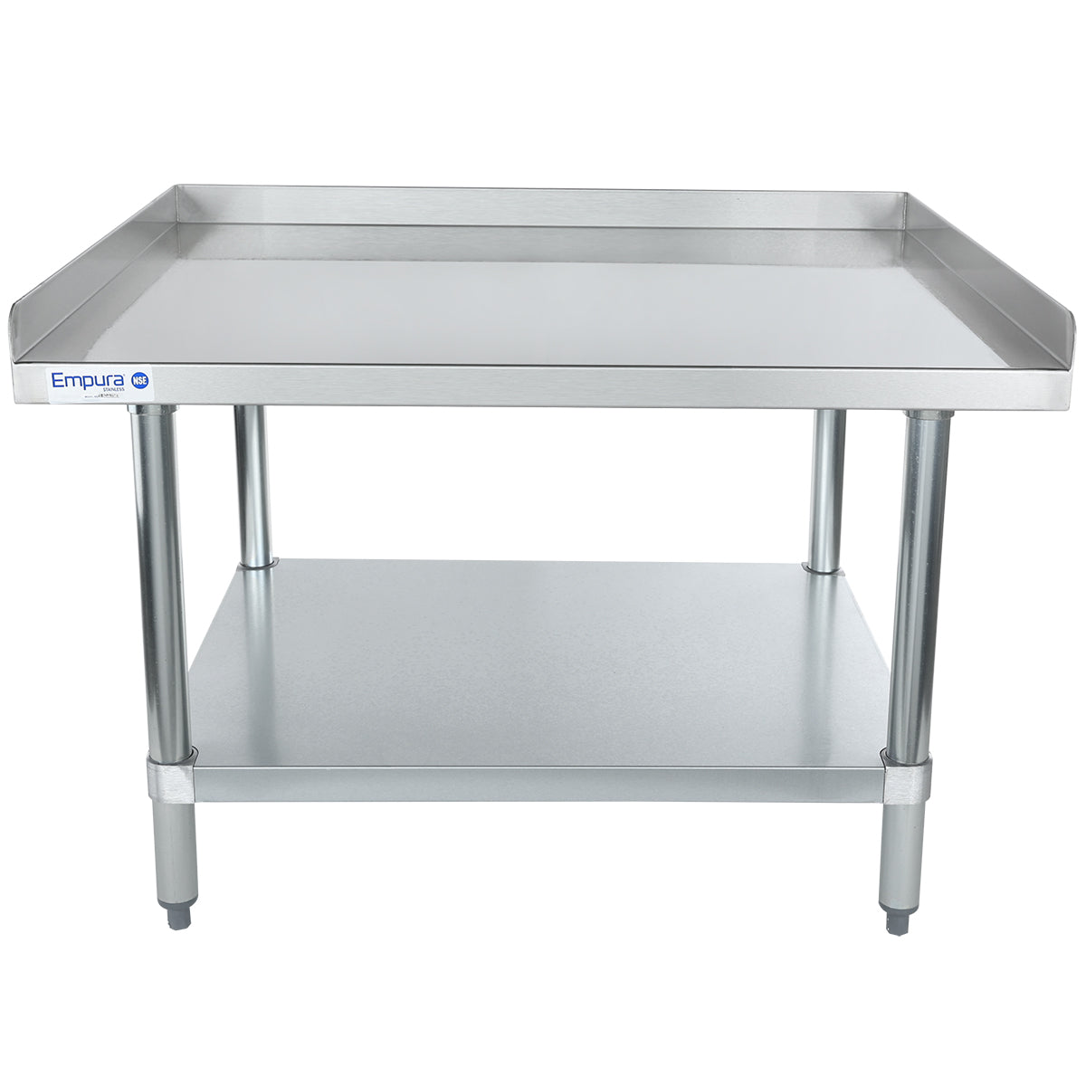 36" x 30" 16 Gauge Stainless Steel Equipment Stand with Galvanized Undershelf, NSF Equipment Stand Empura