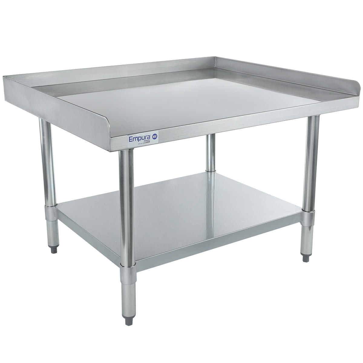 36" x 30" 18 Gauge Stainless Steel Equipment Stand with Galvanized Undershelf, NSF Equipment Stand Empura