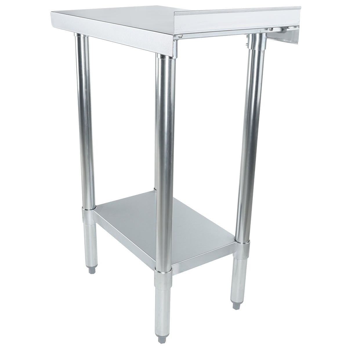 15" x 24" Filler Table 18 Gauge 430 Stainless Steel with Backsplash and Galvanized Undershelf, NSF Work Table, 12" - 21", Stainless Steel Top Empura
