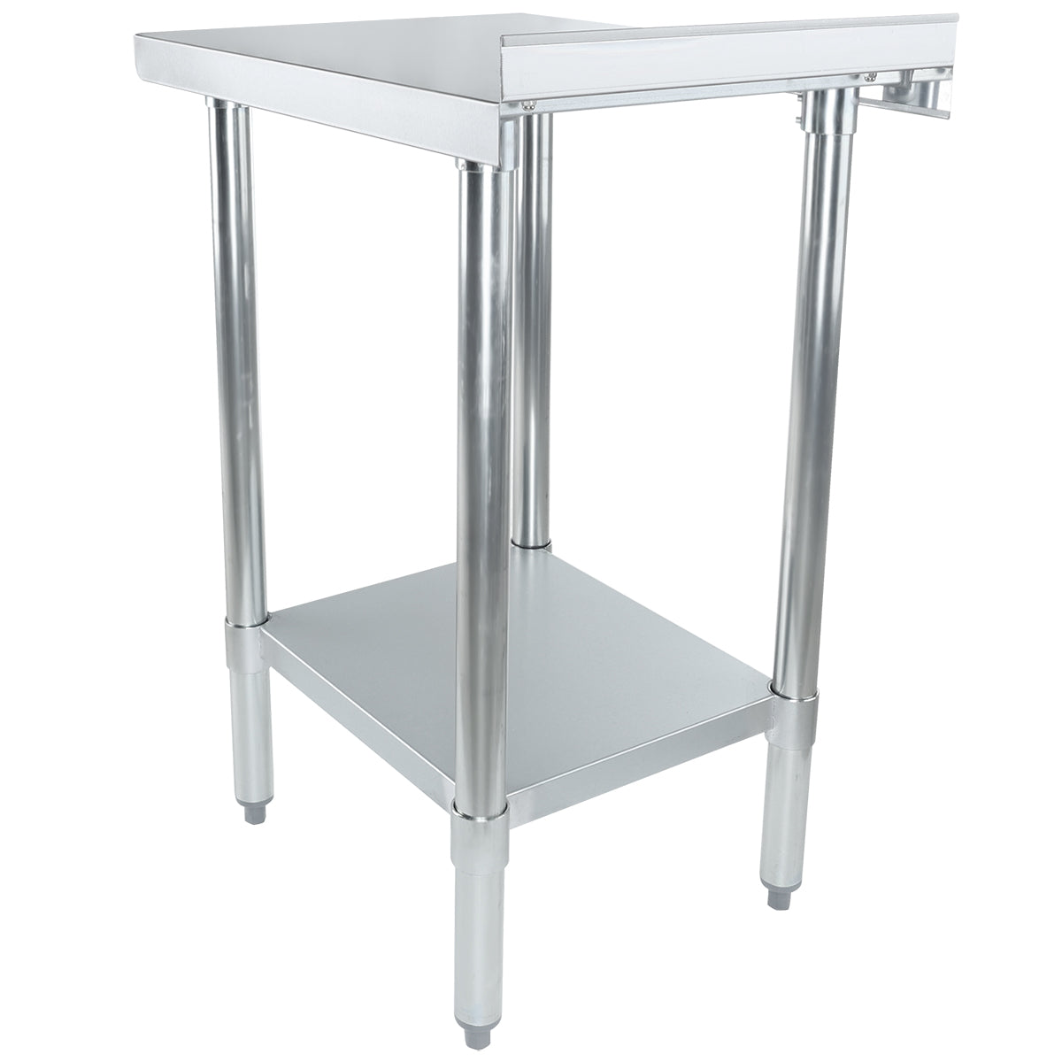18" x 24" Filler Table 18 Gauge 430 Stainless Steel with Backsplash and Galvanized Undershelf, NSF Work Table, 12" - 21", Stainless Steel Top Empura
