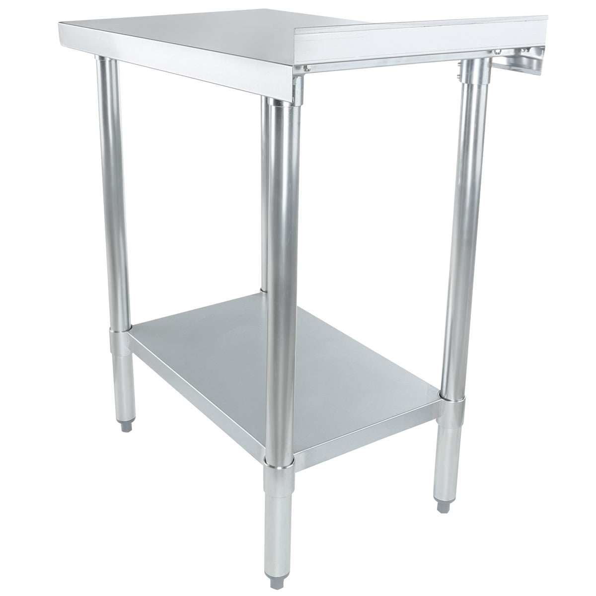 18" x 30" Filler Table 18 Gauge 430 Stainless Steel with Backsplash and Galvanized Undershelf, NSF Work Table, 12" - 21", Stainless Steel Top Empura