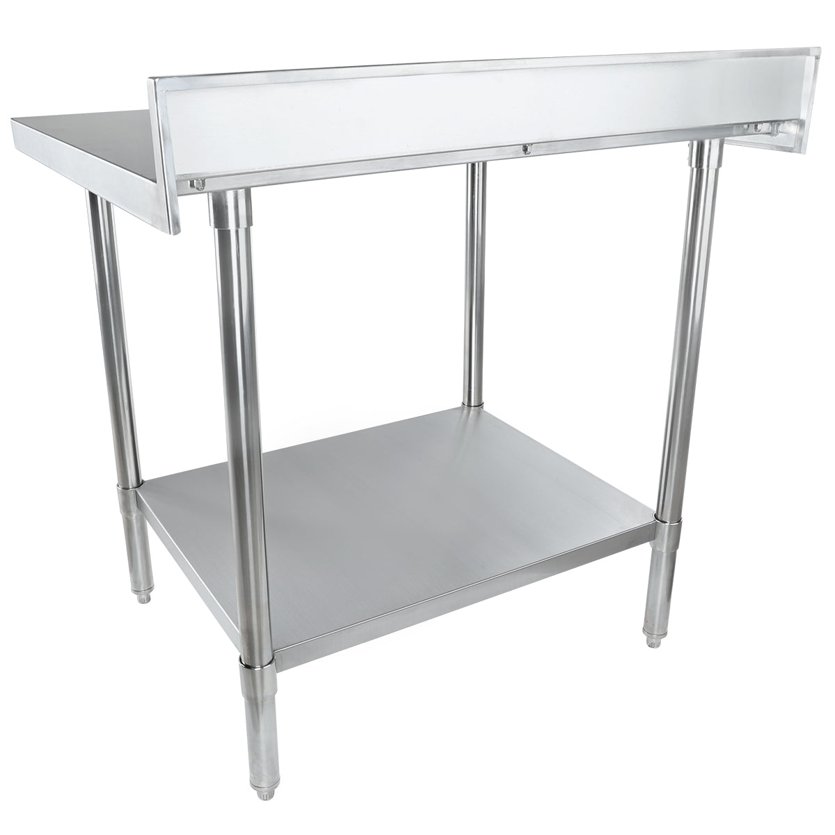 36" x 30" Super Duty Work Table 16 Gauge Stainless Steel with 4" Backsplash and 18 Gauge Stainless Steel Undershelf, NSF Work Table, 36" - 38", Stainless Steel Top Empura