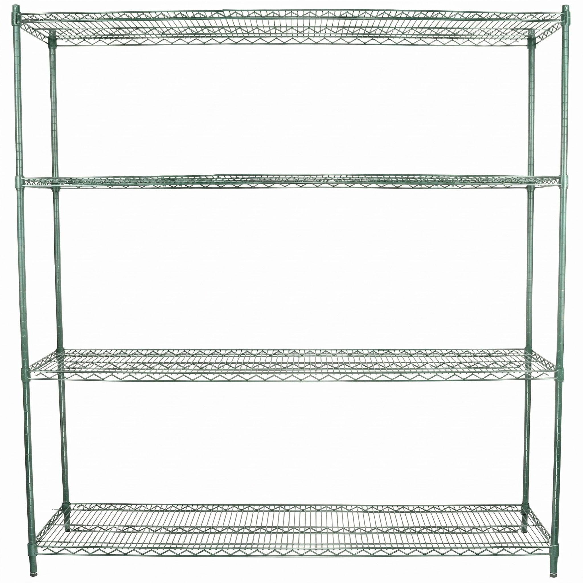 72" x 18" Epoxy 4-Shelf Commercial Wire Shelving Kit Kit with 74" Posts, NSF