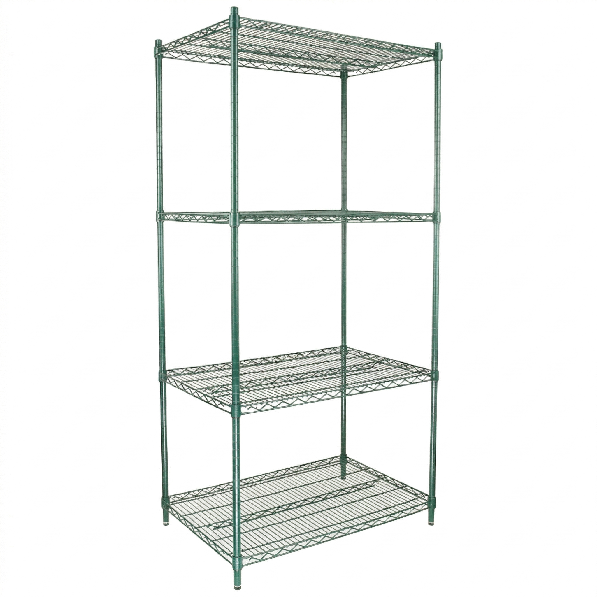 36" x 24" Epoxy 4-Shelf Commercial Wire Shelving Kit Kit with 74" Posts, NSF