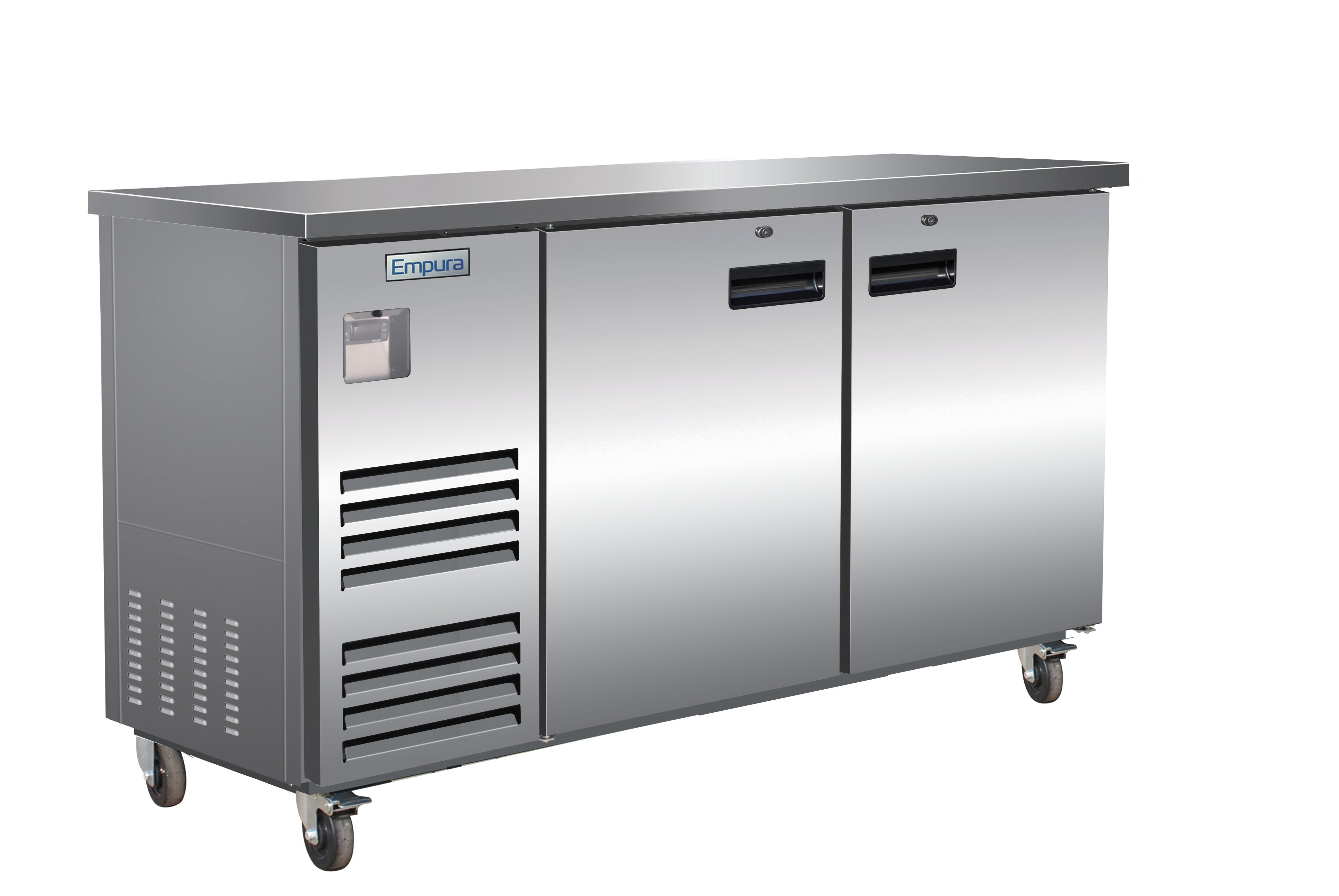 69" x 28" Swing Solid Door Stainless Steel Commercial Back Bar Refrigerator Back Bar Cabinet, Refrigerated Empura