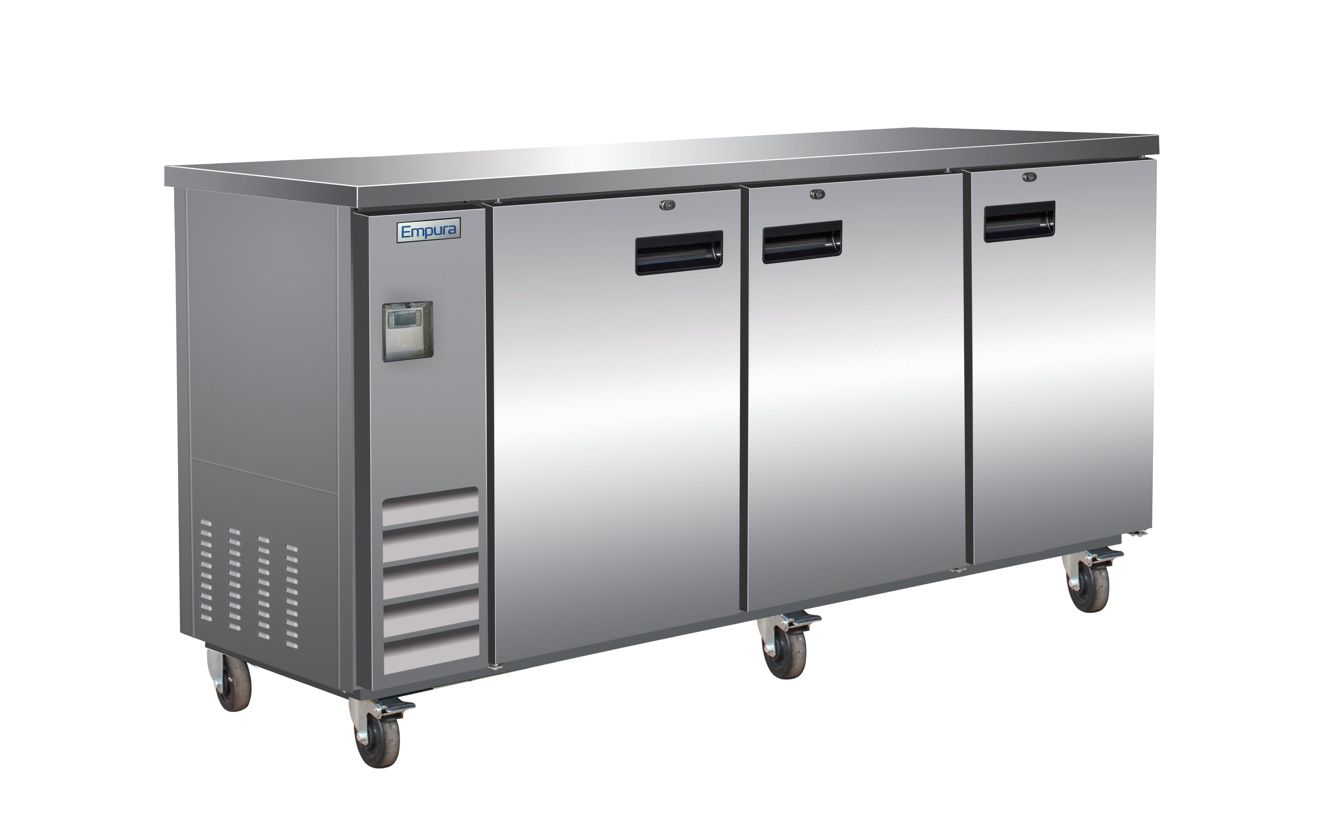 73" x 24" Swing Solid Door Stainless Steel Commercial Back Bar Refrigerator Back Bar Cabinet, Refrigerated Empura