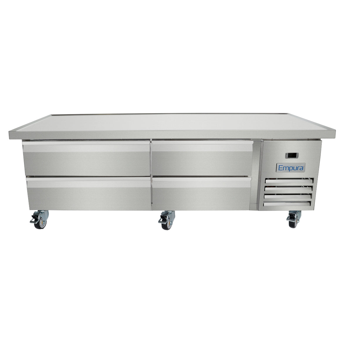 76" 4 Drawer Refrigerated Commercial Chef Base - 6" Depth Pan