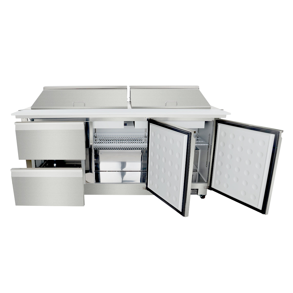 72" 2 Drawer Commercial Mega Top Refrigerated Sandwich and Salad Prep Table