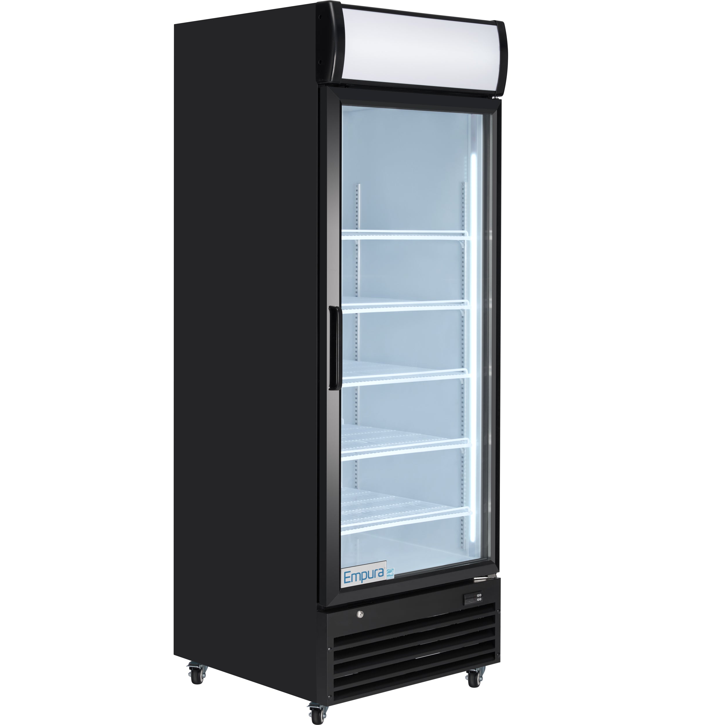 28" Black Swing Commercial Glass Door Merchandiser Refrigerator - 21 cu ft