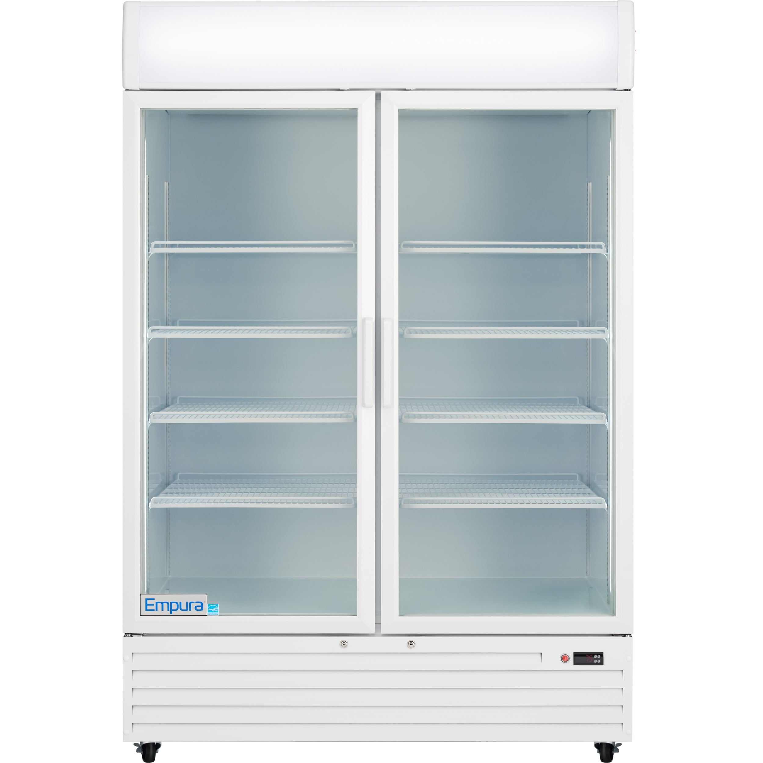 52" White Swing Commercial Glass Door Merchandiser Refrigerator - 48 cu ft