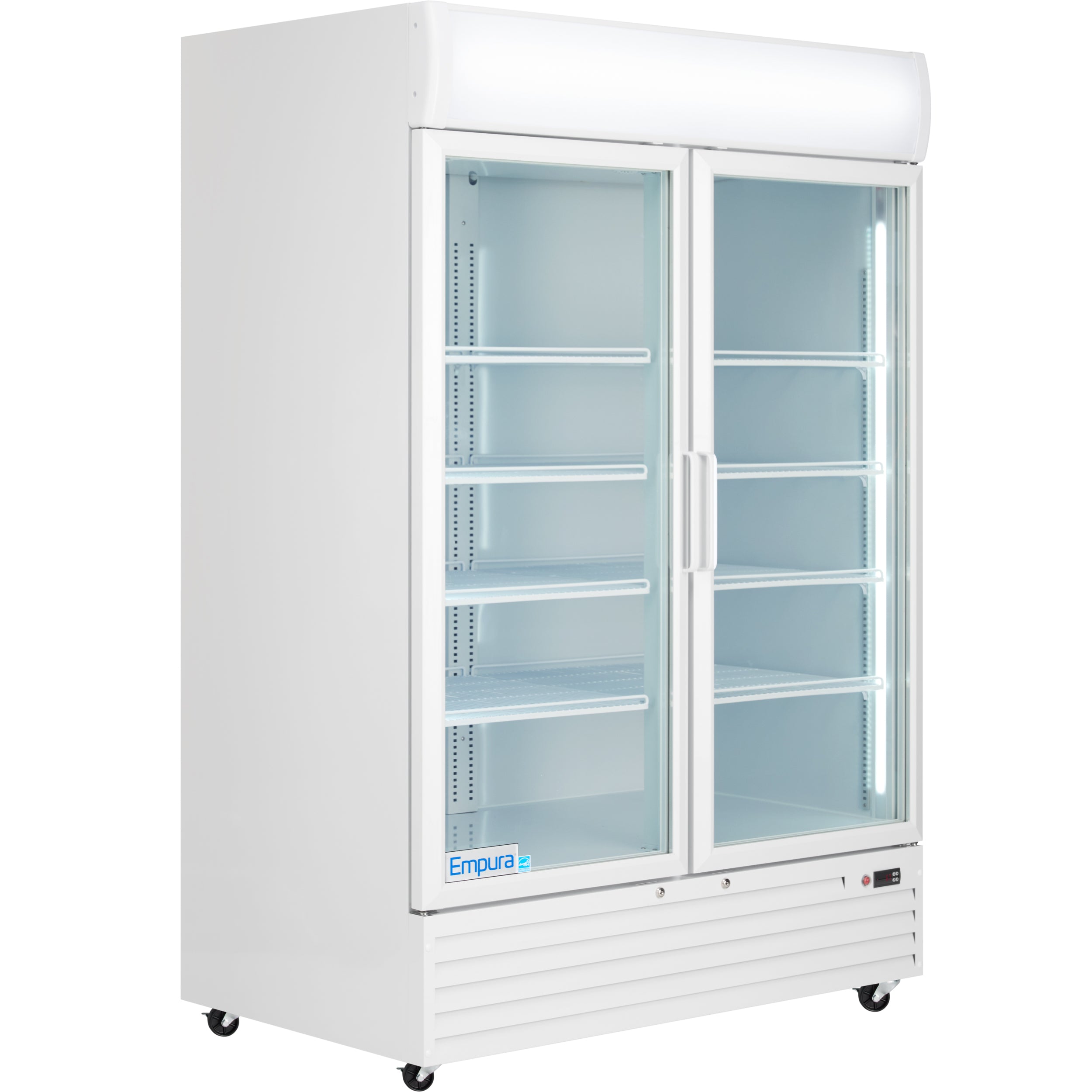 52" White Swing Commercial Glass Door Merchandiser Refrigerator - 48 cu ft
