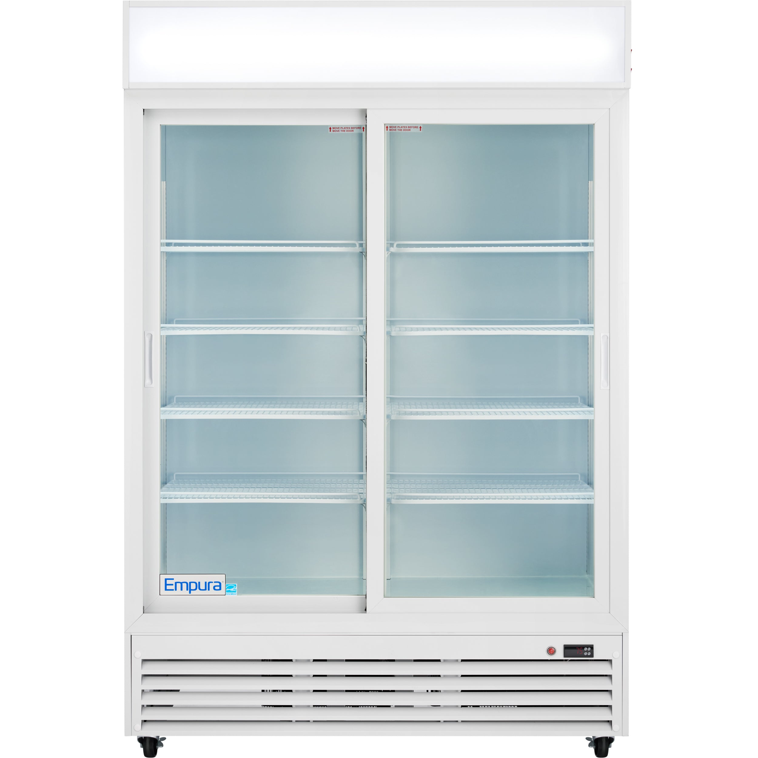 52" White Sliding Commercial Glass Door Merchandiser Refrigerator - 48 cu ft