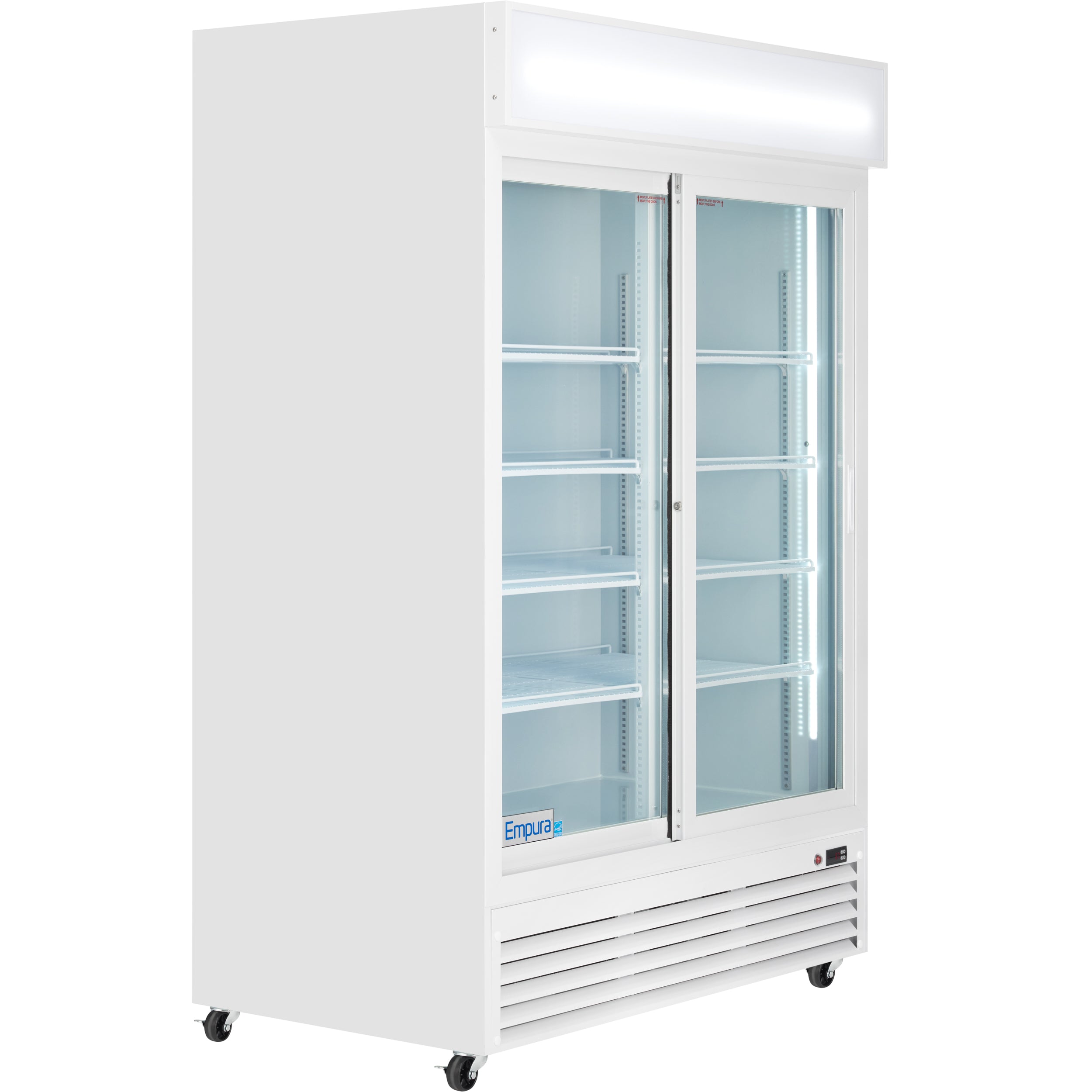 52" White Sliding Commercial Glass Door Merchandiser Refrigerator - 48 cu ft