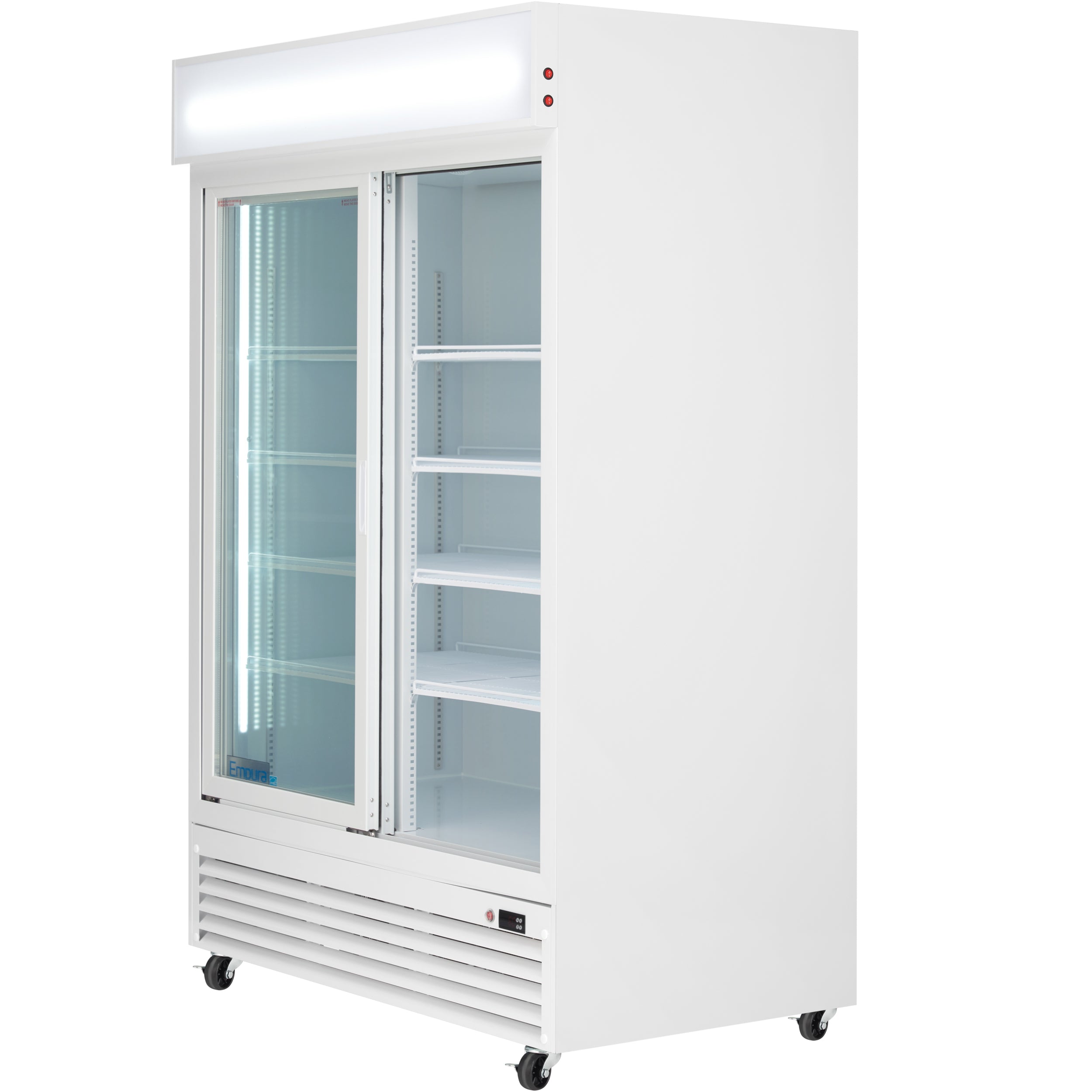52" White Sliding Commercial Glass Door Merchandiser Refrigerator - 48 cu ft