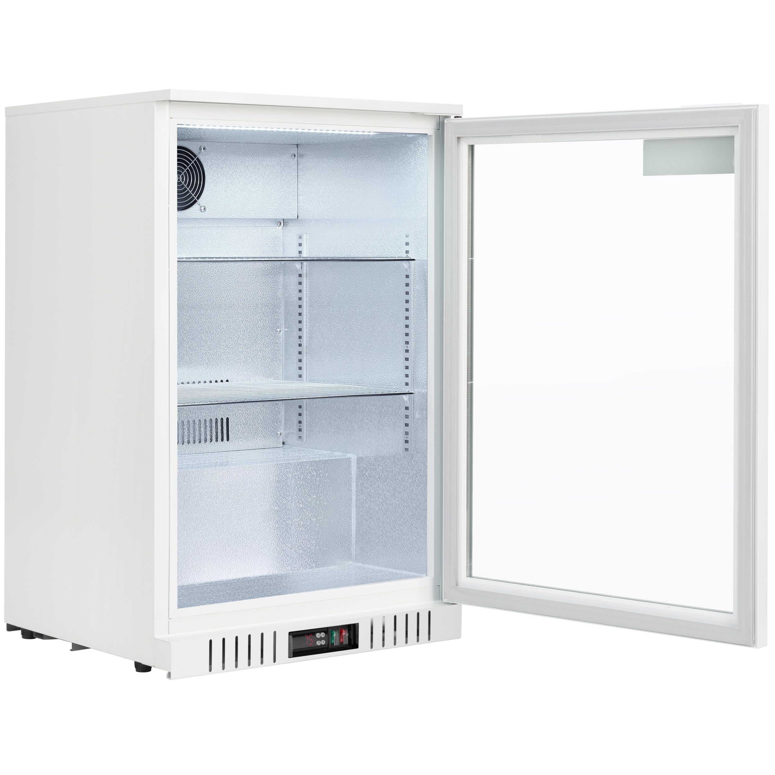 24" Countertop White Swing Commercial Glass Door Merchandiser Refrigerator - 5 cu ft