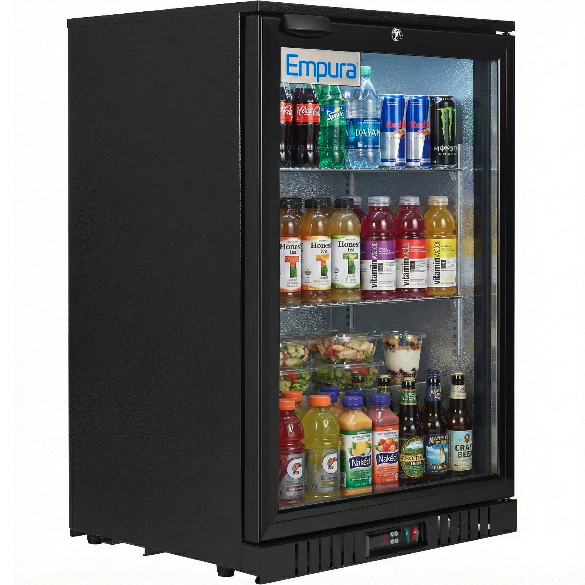 24" Countertop Black Swing Commercial Glass Door Merchandiser Refrigerator - 5 cu ft