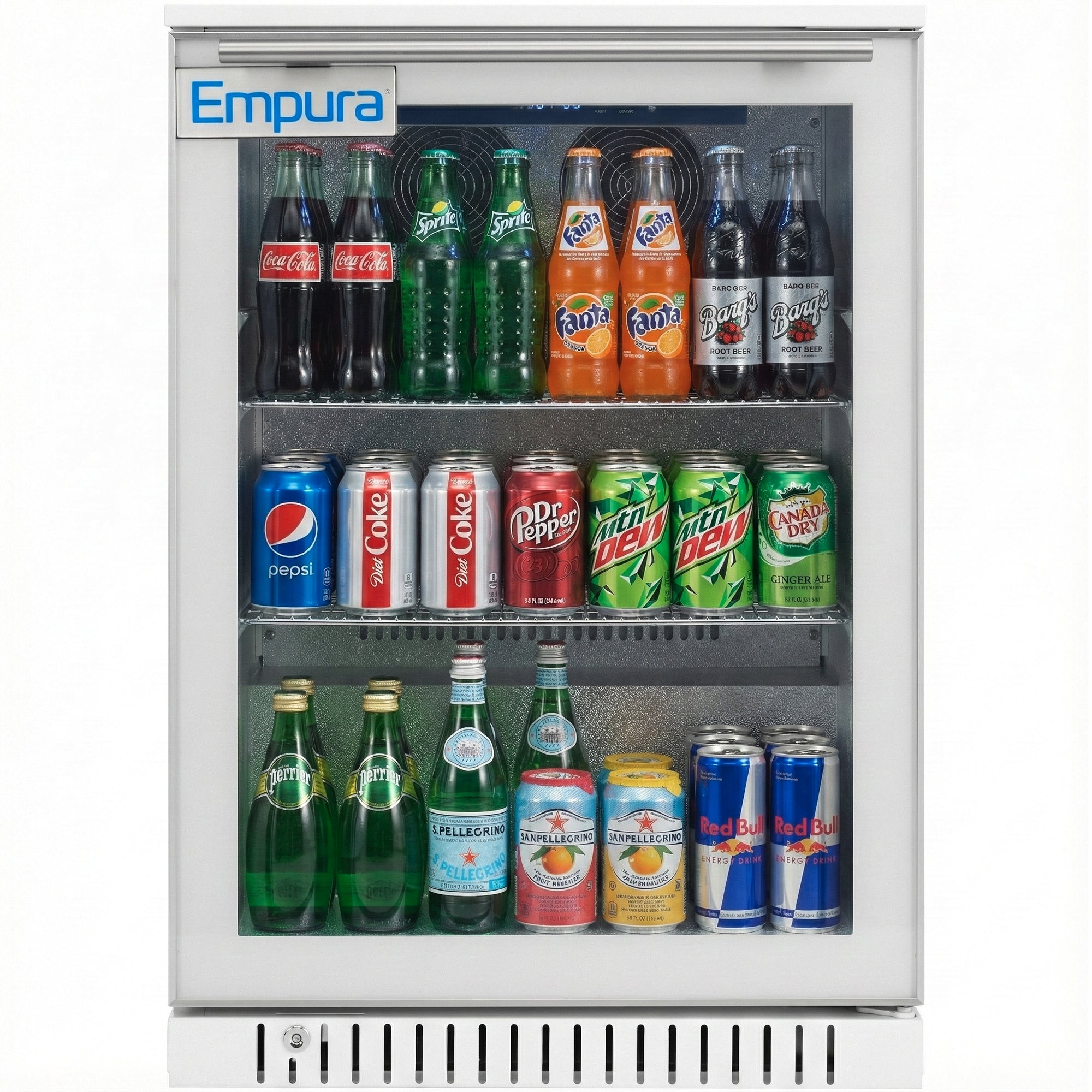 24" Undercounter White Swing Commercial Glass Door Merchandiser Refrigerator - 6 cu ft