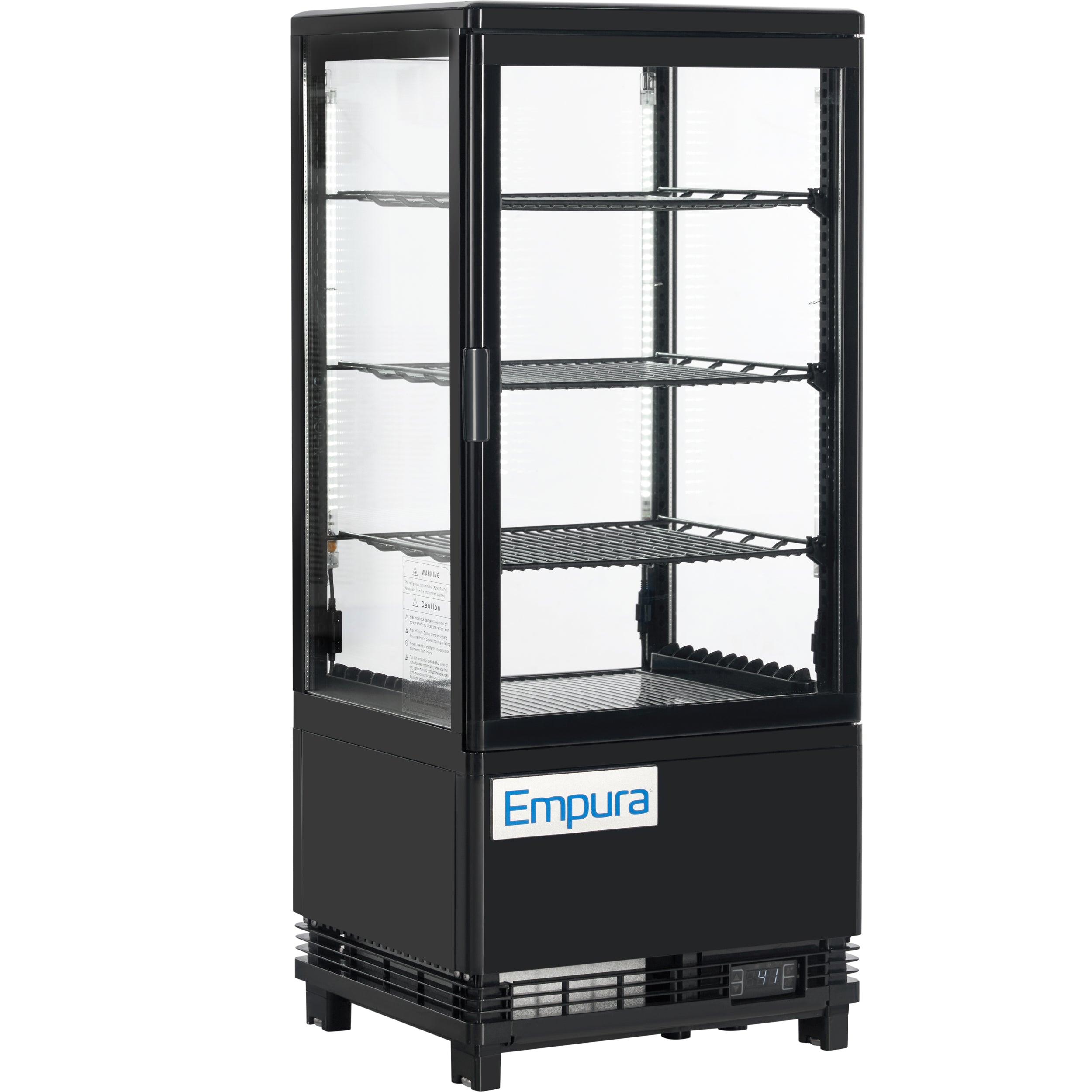 17" Black 1 Door Refrigerated Display Case Countertop - 2.8 cu ft
