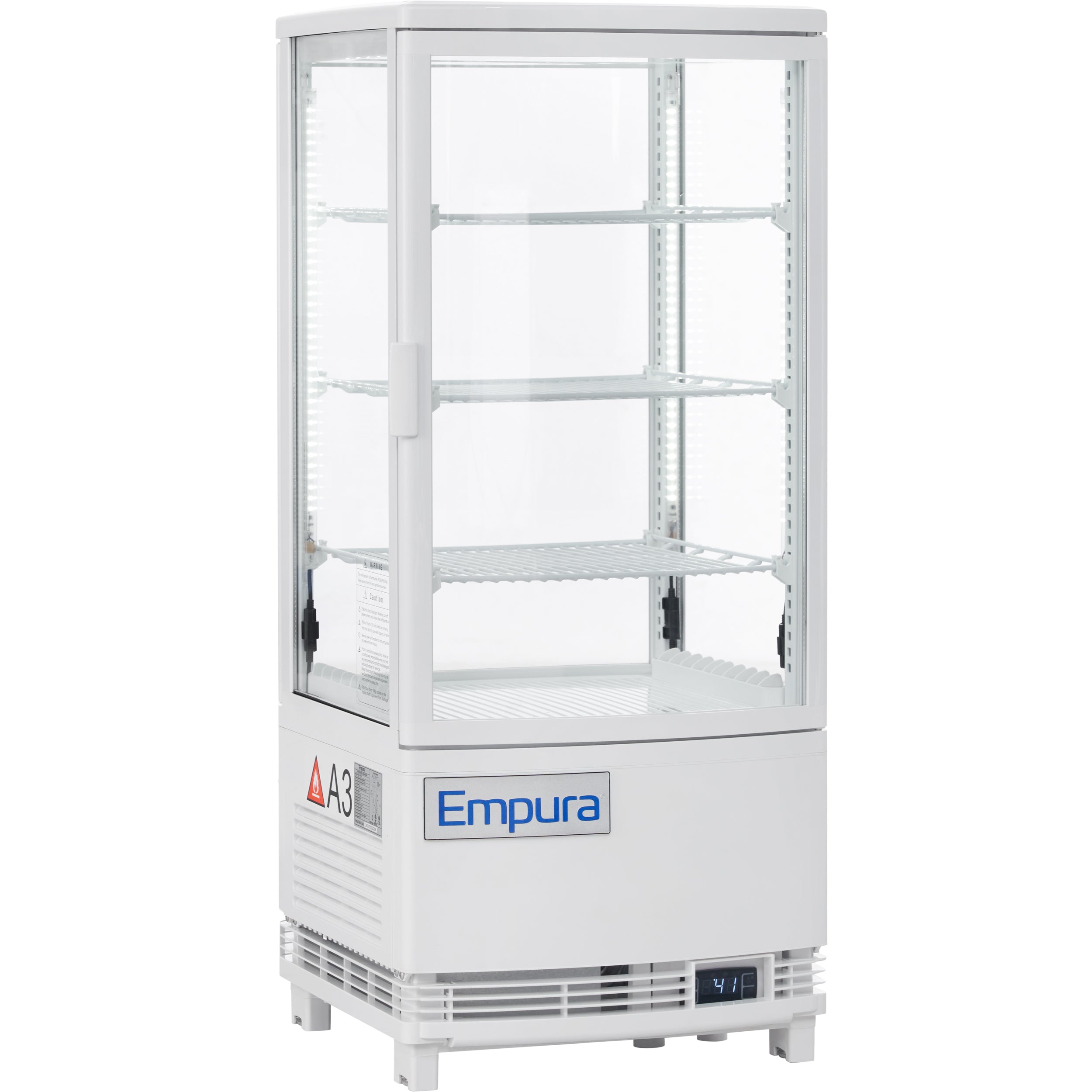 17" White 2 Door Refrigerated Display Case Countertop - 3 cu ft