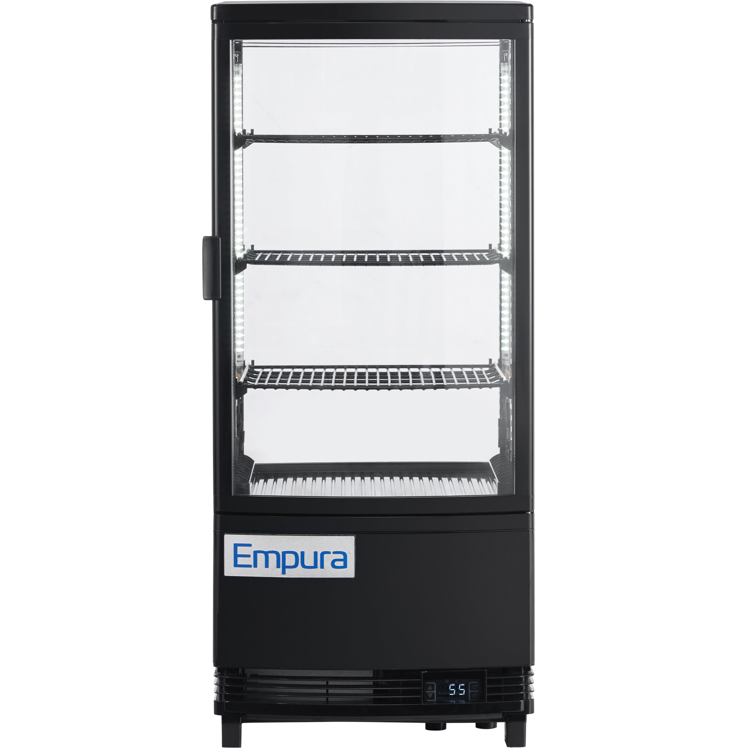 17" Black 2 Door Refrigerated Display Case Countertop - 3 cu ft