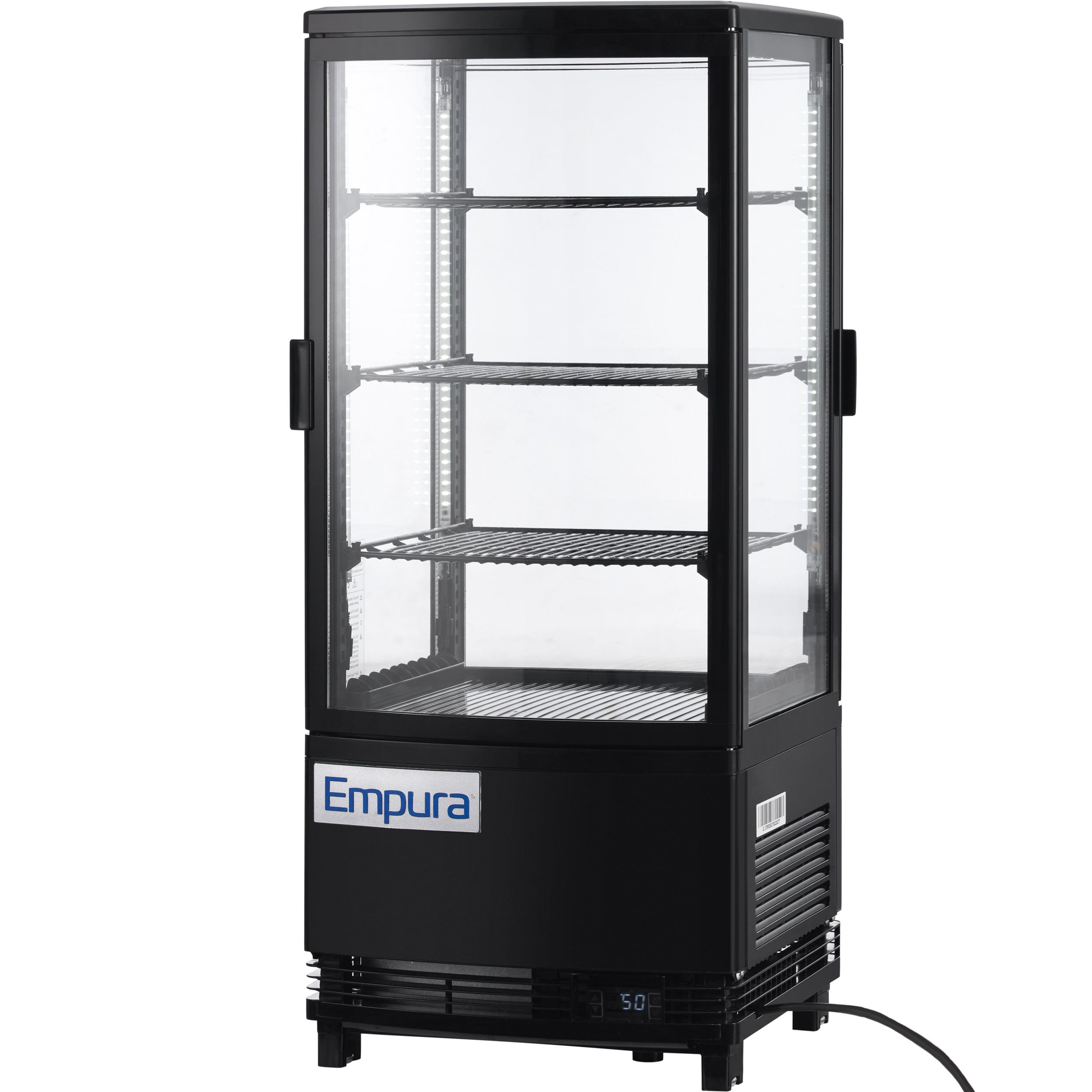 17" Black 2 Door Refrigerated Display Case Countertop - 3 cu ft