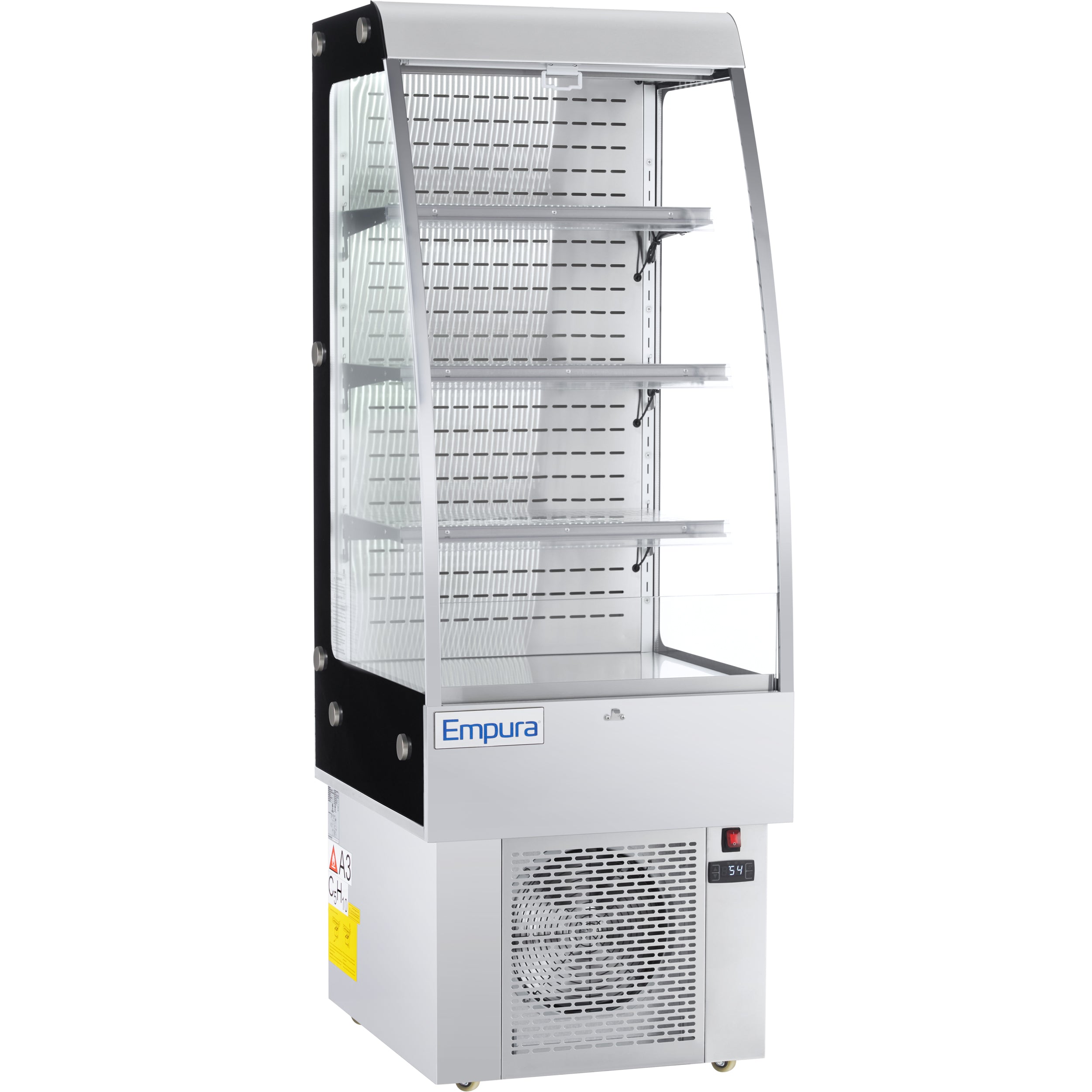 24" Stainless Steel Commercial Open Refrigerated Display Case - 8.8 cu ft