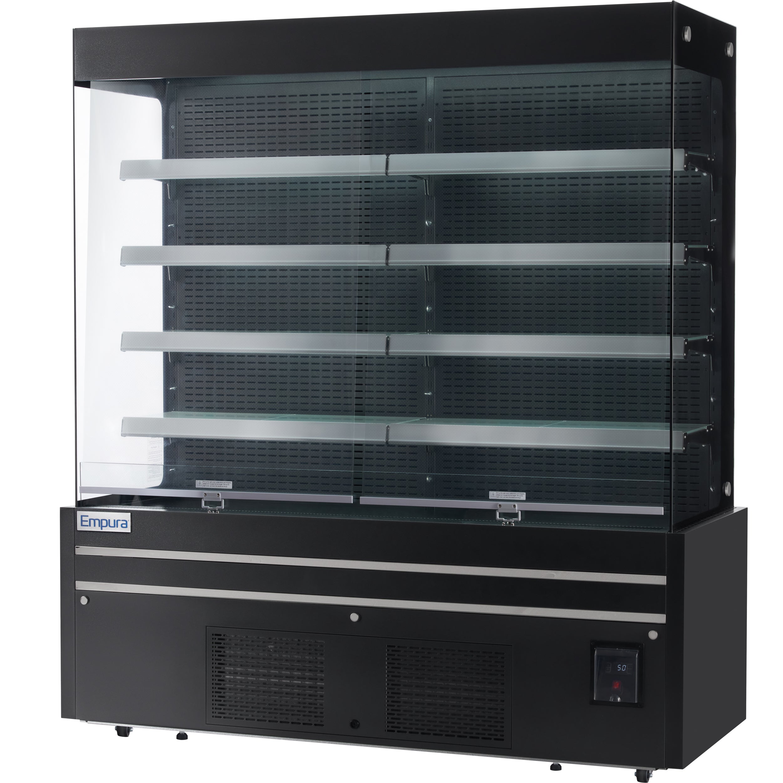72" Black Commercial Open Refrigerated Display - 40.9 cu ft