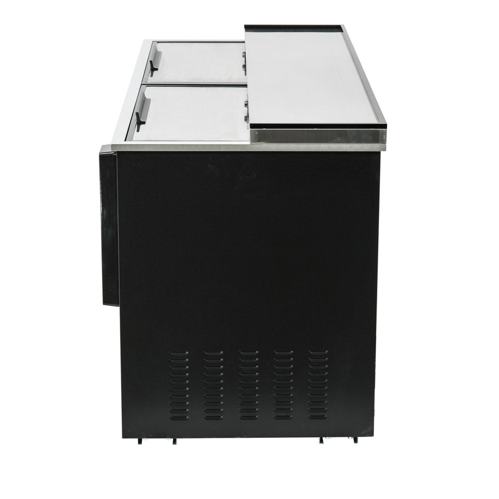 64" Powder Coated Black Stainless Steel Commercial Horizontal Bottle Cooler Bottle Cooler Empura