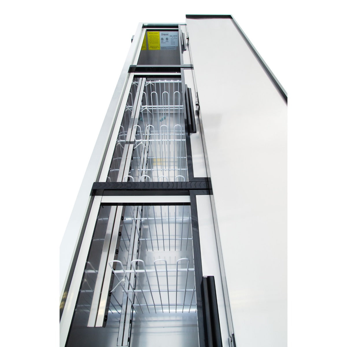 95" Powder Coated Black Stainless Steel Commercial Horizontal Bottle Cooler Bottle Cooler Empura