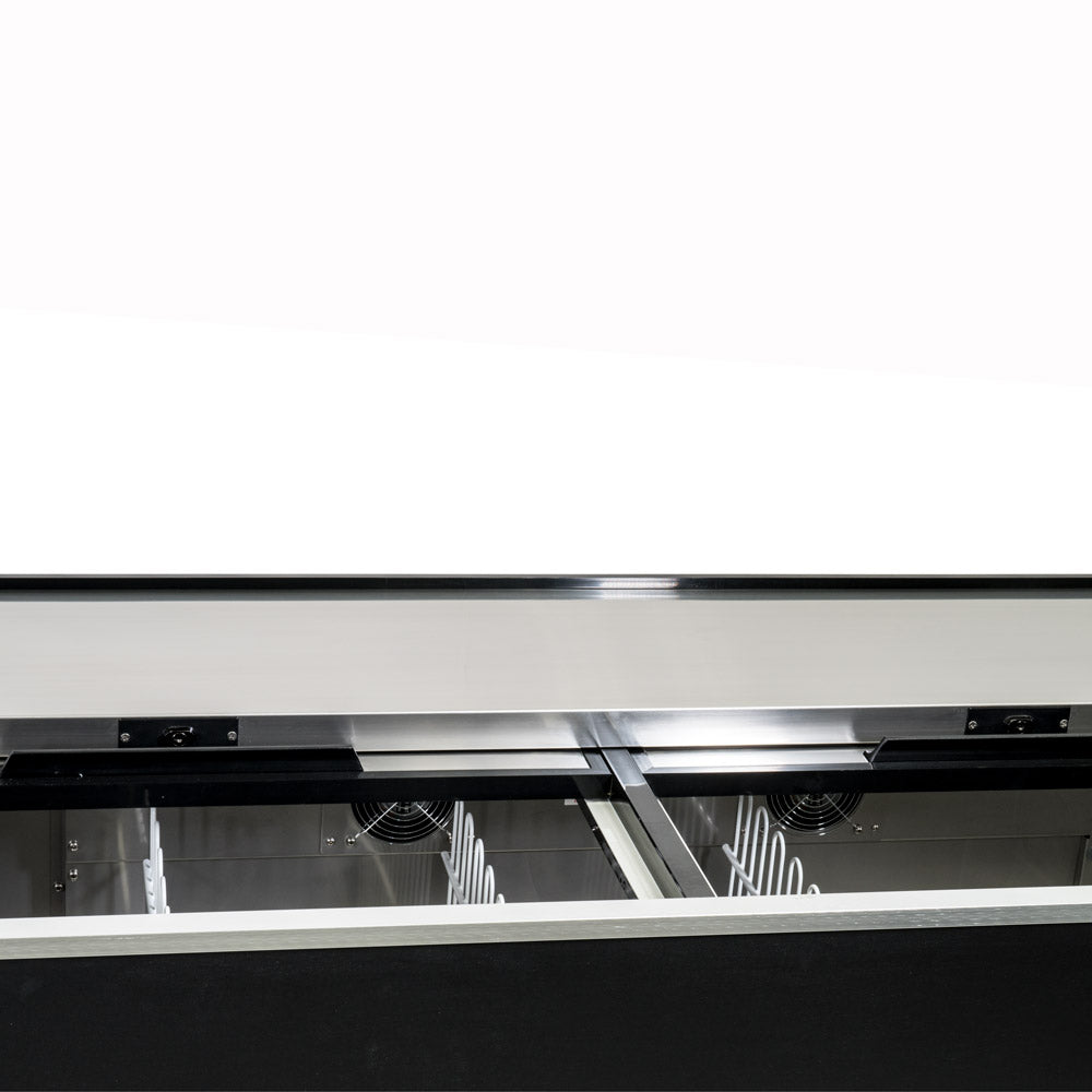 64" Powder Coated Black Stainless Steel Commercial Horizontal Bottle Cooler Bottle Cooler Empura