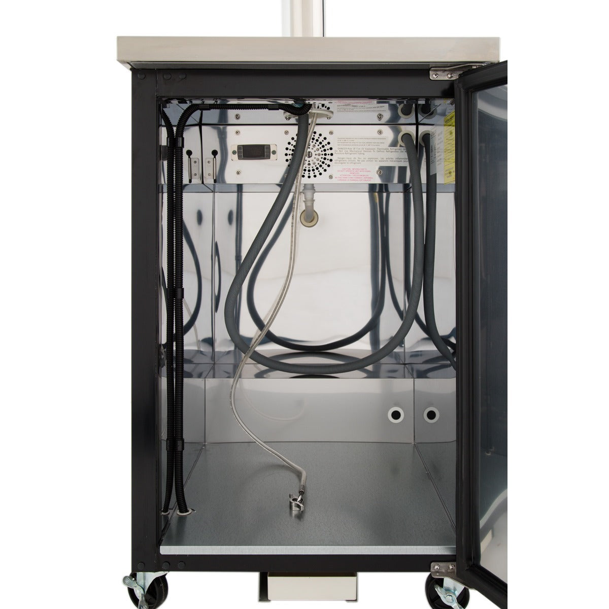24" Single Tap Commercial Kegerator Beer Dispenser - Black Powder-Coated Steel, Holds (1) 1/2 Keg Draft Beer Dispensing Tower Empura