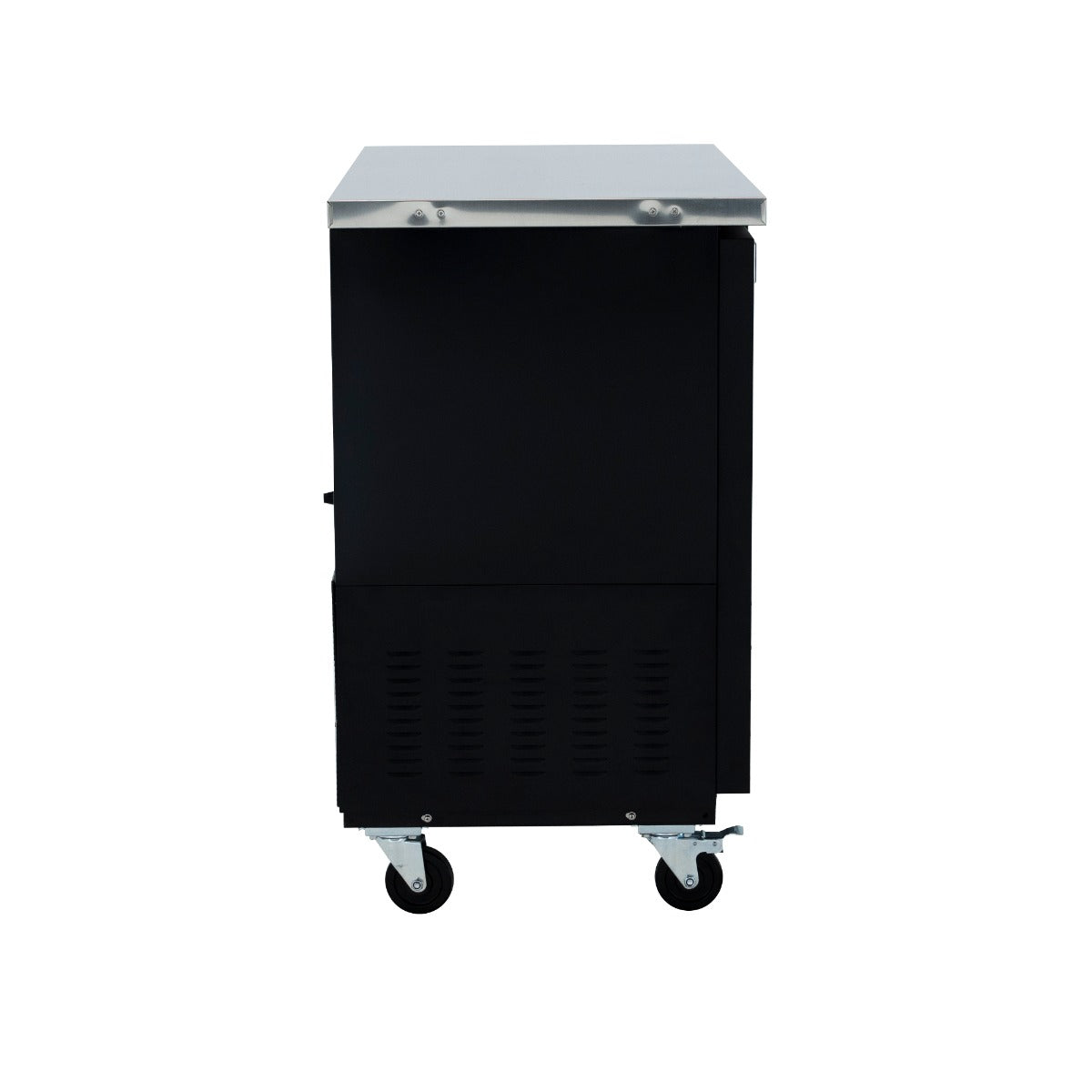49" x 24" Swing Glass Door Powder Coated Black Stainless Steel Commercial Back Bar Refrigerator Back Bar Cabinet, Refrigerated Empura
