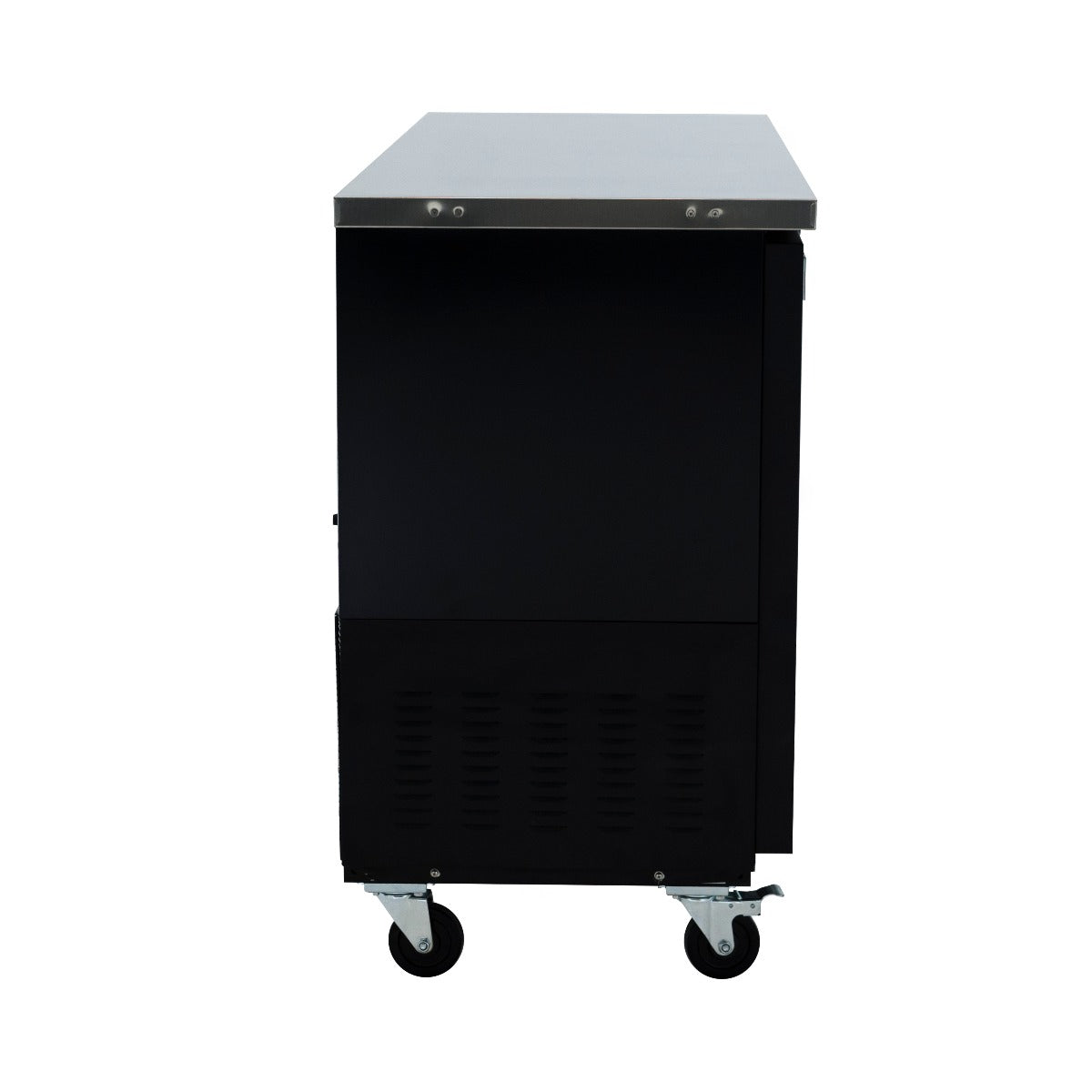 73" x 24" Swing Glass Door Powder Coated Black Stainless Steel Commercial Back Bar Refrigerator Back Bar Cabinet, Refrigerated Empura