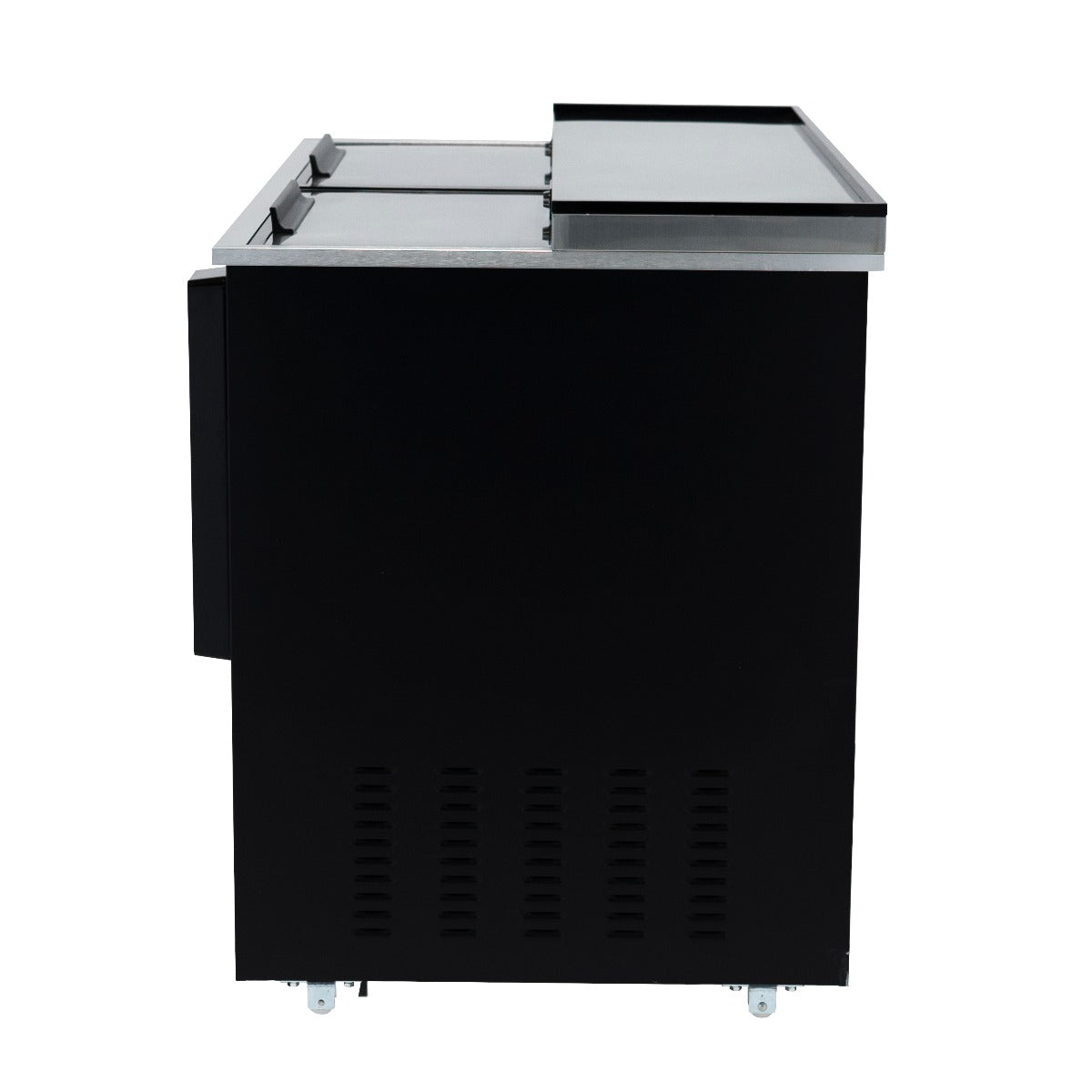 49" Powder Coated Black Stainless Steel Commercial Horizontal Bottle Cooler Bottle Cooler Empura
