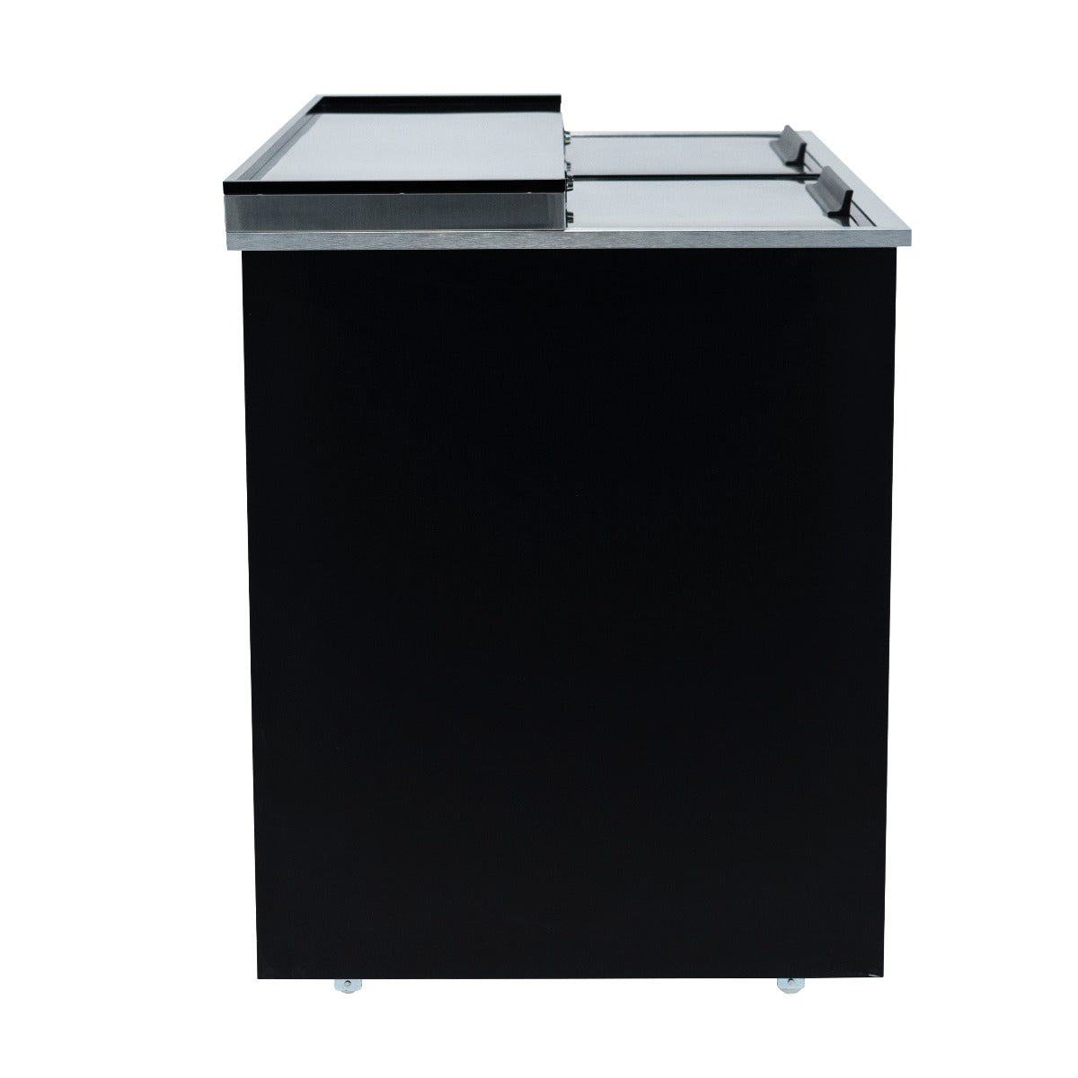 49" Powder Coated Black Stainless Steel Commercial Horizontal Bottle Cooler Bottle Cooler Empura