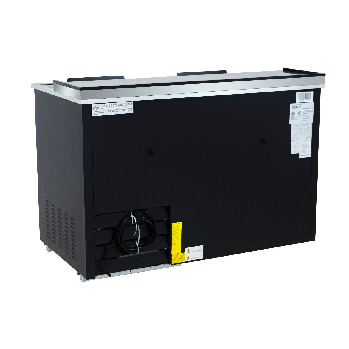 49" Powder Coated Black Stainless Steel Commercial Horizontal Bottle Cooler Bottle Cooler Empura
