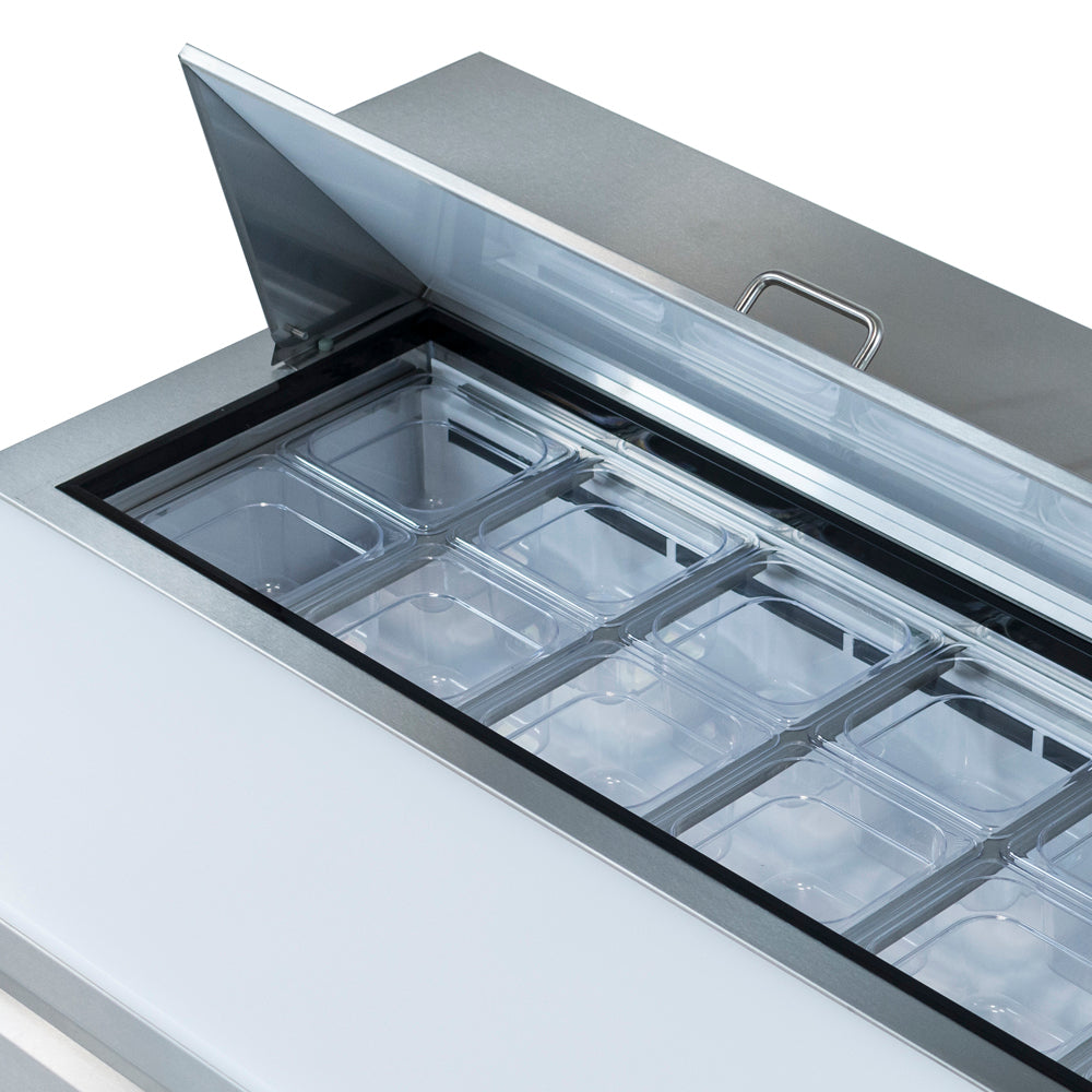 48" 2 Door Commercial Refrigerated Sandwich and Salad Prep Table Refrigerated Counter, Sandwich / Salad Unit Empura