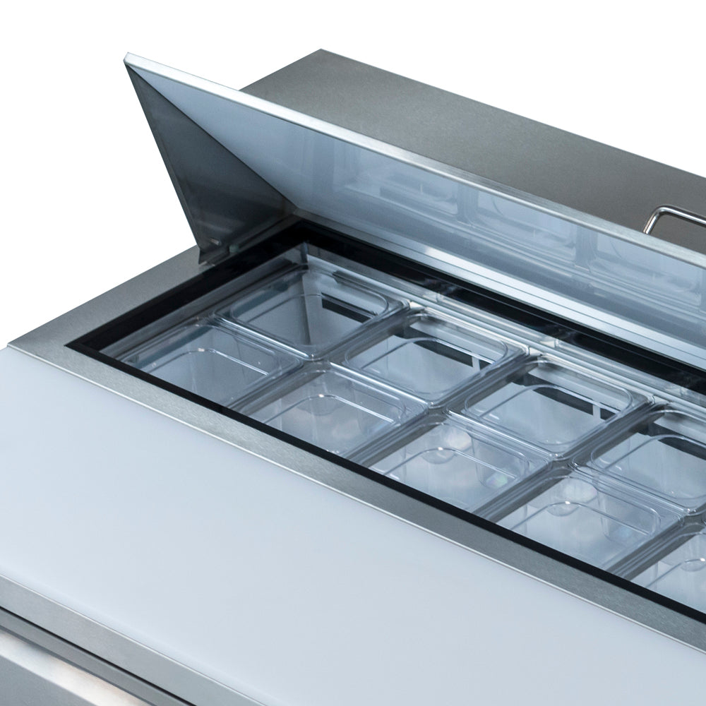 61" 2 Door Commercial Refrigerated Sandwich and Salad Prep Table Refrigerated Counter, Sandwich / Salad Unit Empura