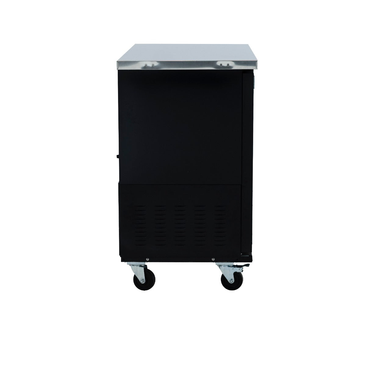 49" x 24" Sliding Glass Door Powder Coated Black Stainless Steel Commercial Back Bar Refrigerator Back Bar Cabinet, Refrigerated Empura