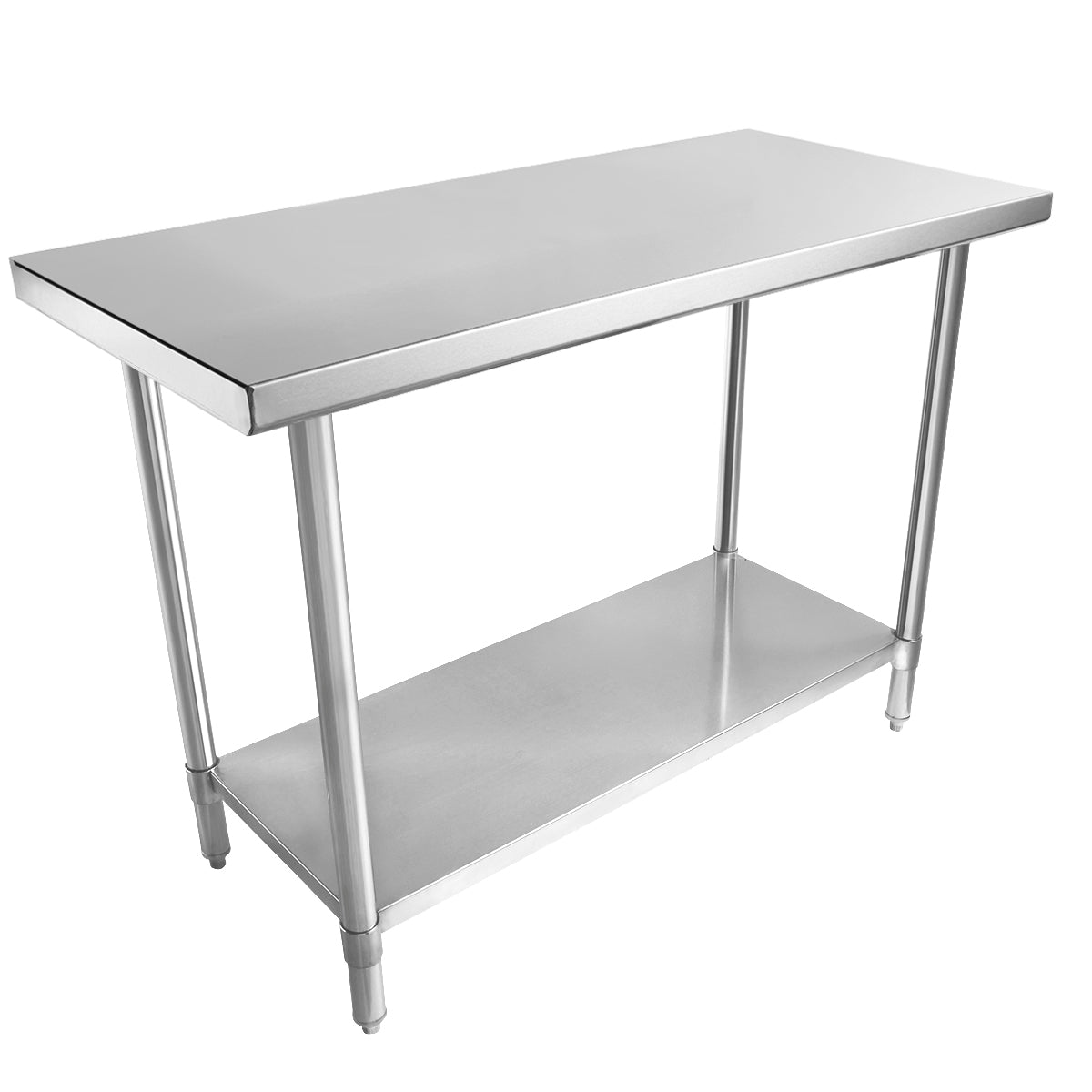 Empura 48" x 24" 16-Gauge 304 Stainless Steel Commercial Work Table with Flat Top plus 430 Stainless Steel Legs and Undershelf