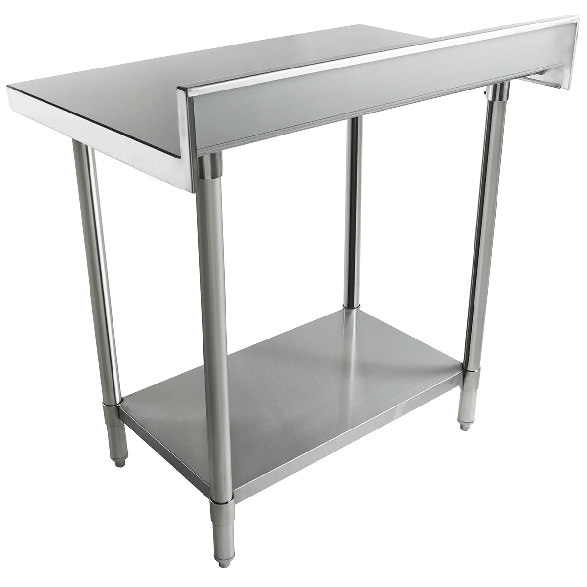 36" x 24" Super Duty Work Table 16 Gauge Stainless Steel with 4" Backsplash and 18 Gauge Stainless Steel Undershelf, NSF Work Table, 36" - 38", Stainless Steel Top Empura