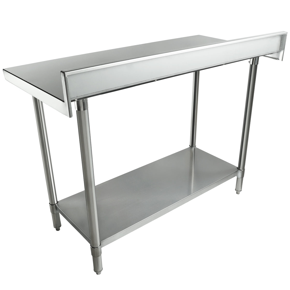 48" x 24" Super Duty Work Table 16 Gauge Stainless Steel with 4" Backsplash and 18 Gauge Stainless Steel Undershelf, NSF Work Table, 40" - 48", Stainless Steel Top Empura