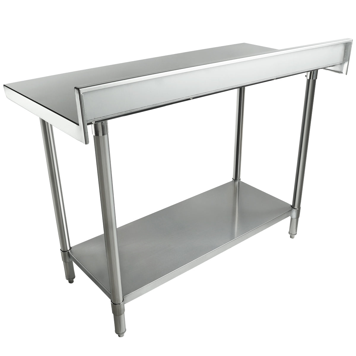 Empura 48" x 24" 16-Gauge 304 Stainless Steel Commercial Work Table with 4" Backsplash plus 430 Stainless Steel Legs and Undershelf