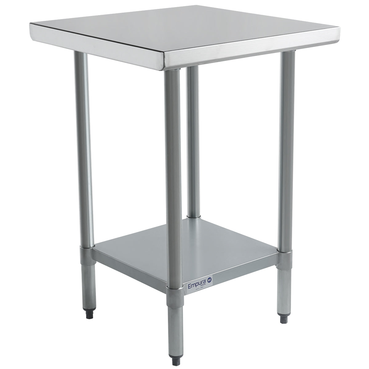 24" x 24" Standard Duty Work Table 18 Gauge 304 Stainless Steel with Galvanized Legs and Undershelf, NSF Work Table, 24" - 27", Stainless Steel Top Empura