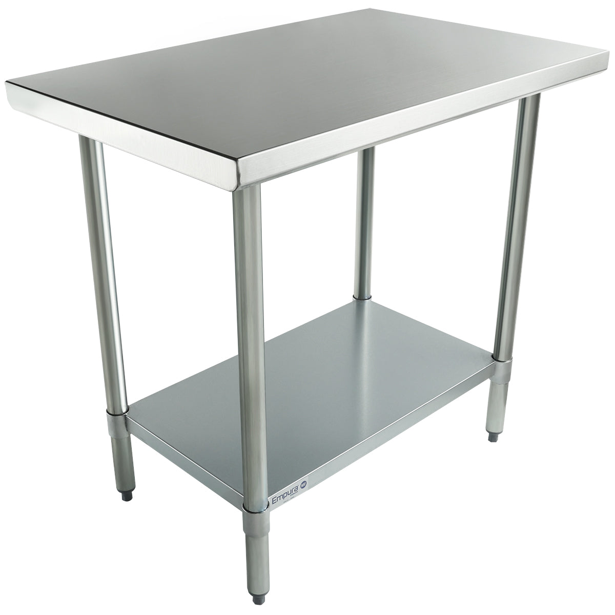 36" x 24" Standard Duty Work Table 18 Gauge 304 Stainless Steel with Galvanized Legs and Undershelf, NSF Work Table, 36" - 38", Stainless Steel Top Empura