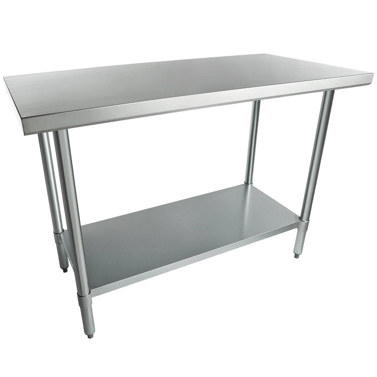 Empura 30" x 24" 18-Gauge 304 Stainless Steel Commercial Work Table with Flat Top Galvanized Legs and Undershelf